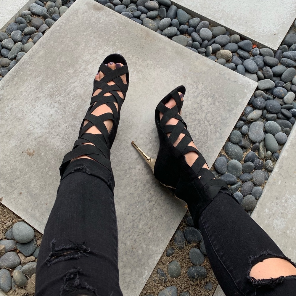 Balmain Black Tali suede size 38